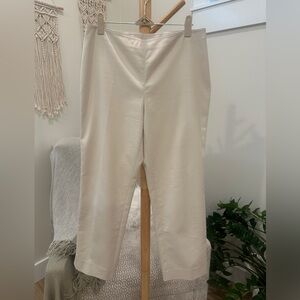 St. John Cream Knit Straight Leg Luxury Pants Size 4